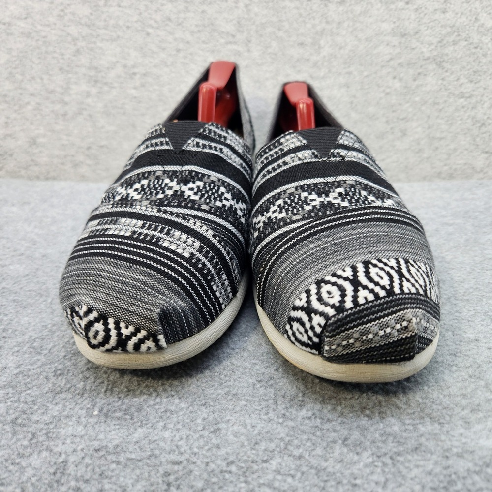 TOMS Slip On Shoes Black White Pattern Casual Comfort Loafers Mens 12 - Picture 7 of 11